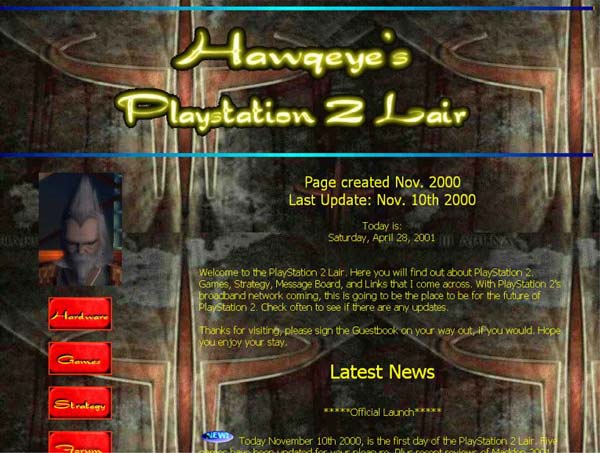 PlayStation 2 Lair Home Page Image